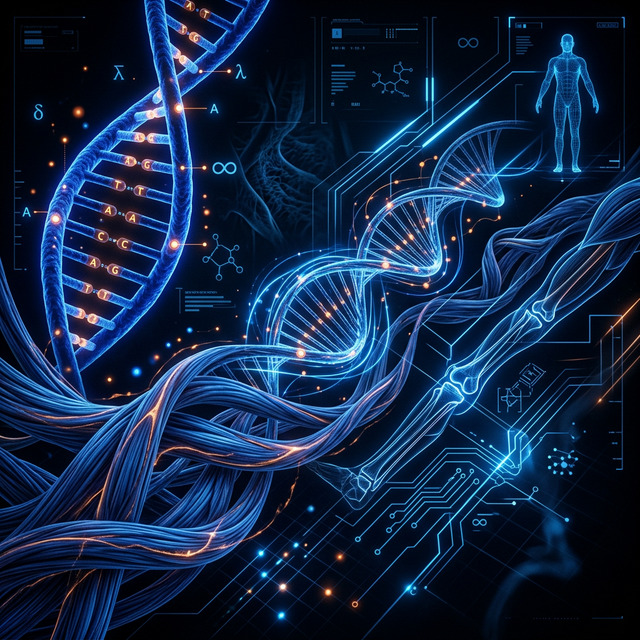 Desenho técnico de fisiologia muscular representando a base científica do treinamento